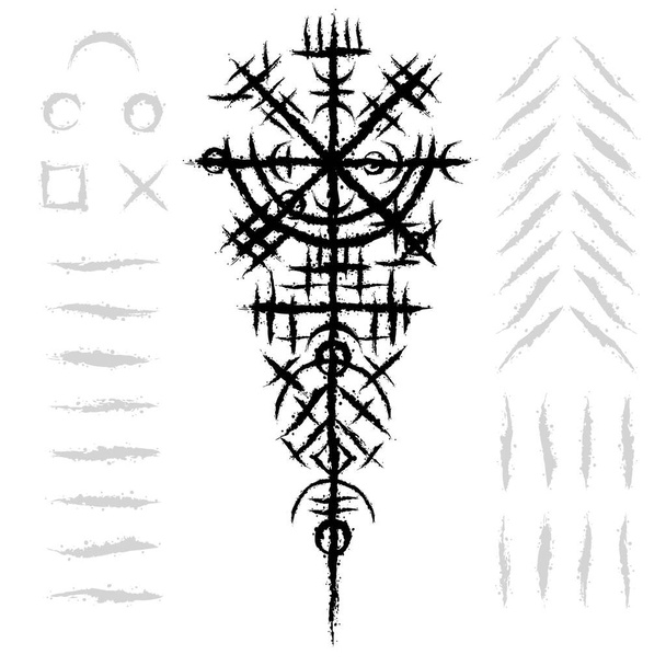 Scandinavian viking black symbol - Vektör, Görsel