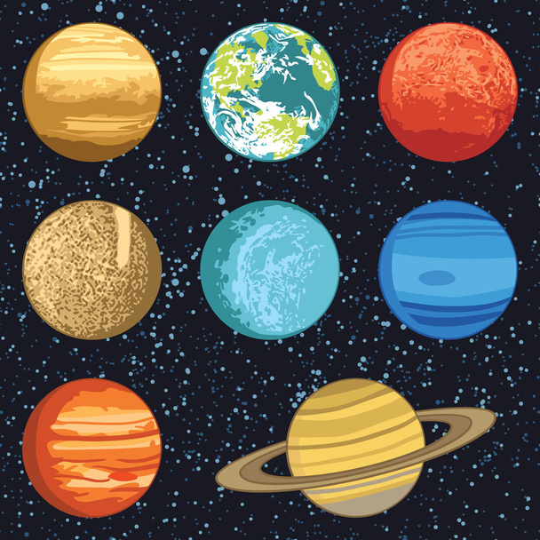 Naprendszer-bolygók - Vektor, kép
