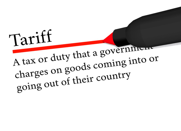 term of tariff underlined in red color by a pen - Vector, Image