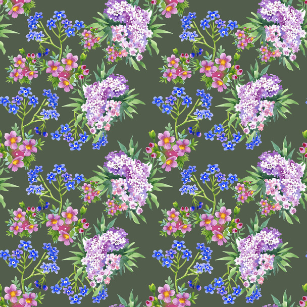 Wild flowers seamless pattern - Foto, imagen