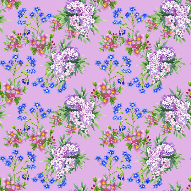 Wild flowers seamless pattern - Φωτογραφία, εικόνα