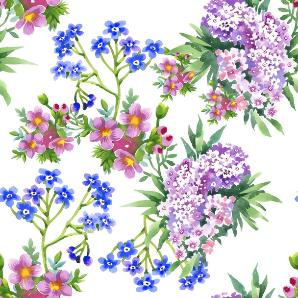 Wild flowers seamless pattern - Fotó, kép