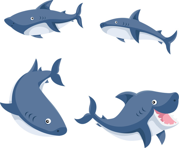 Illustrator of sharks cartoon - ベクター画像