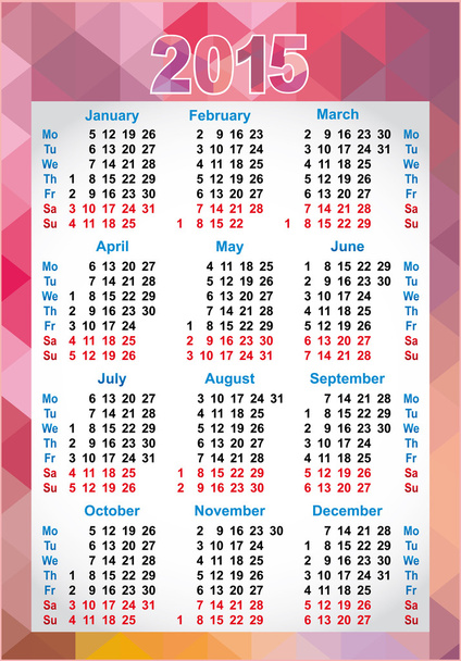 calendario verticale astratto 2015
 - Vettoriali, immagini