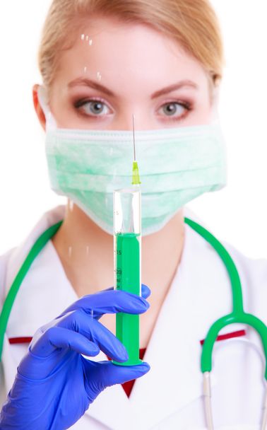 Woman doctor nurse with syringe - Foto, Imagem