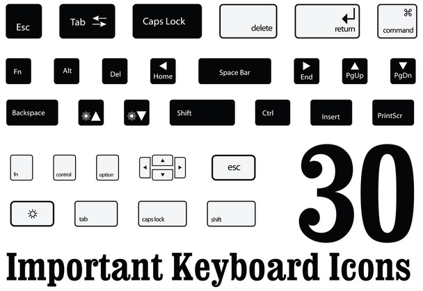Клавиши и кнопки клавиатуры компьютера в макете и окнах в векторе
 - Вектор,изображение