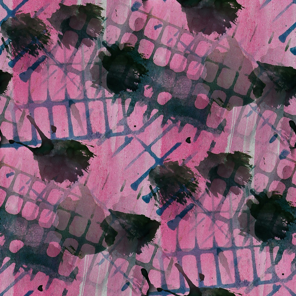 artwork artist palette picture frame pink, dark blue graphic sea - Photo, Image
