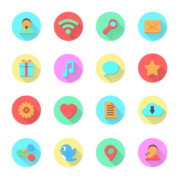 Conjunto de iconos de redes sociales - Vector, imagen