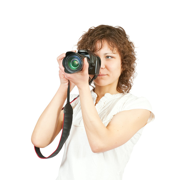Молодая девушка с камерой - Фото, изображение