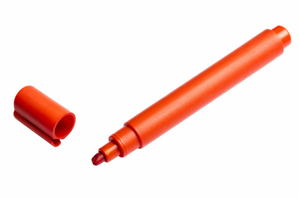 Red highlighter isolated on white - Photo, Image
