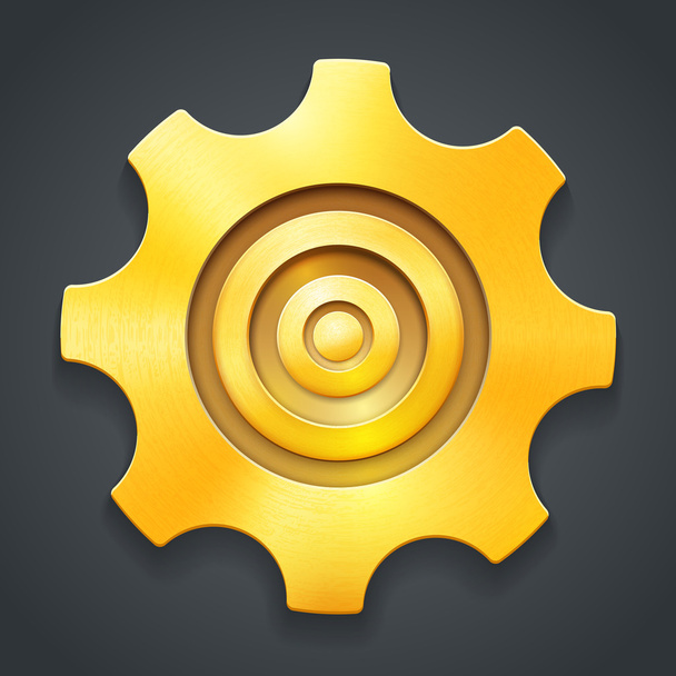 Golden icon of settings - Vektor, kép