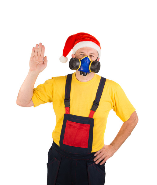 Worker in gas mask  - Фото, изображение