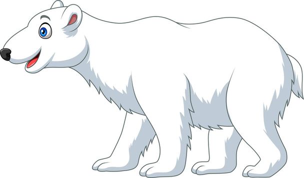 Vektoros illusztráció rajzfilm jegesmedve elszigetelt fehér background - Vektor, kép