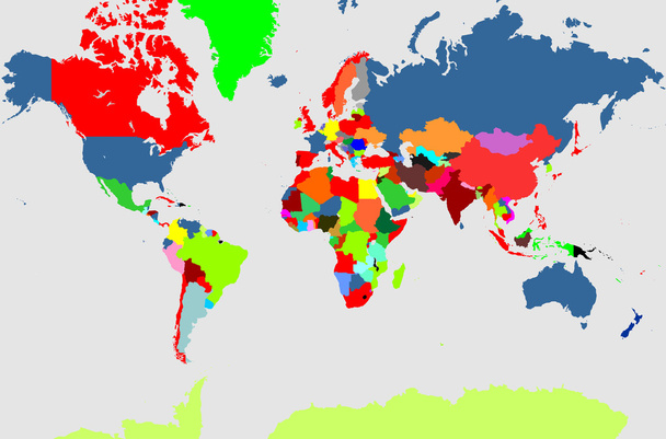 Mapa mundial
 - Vector, Imagen