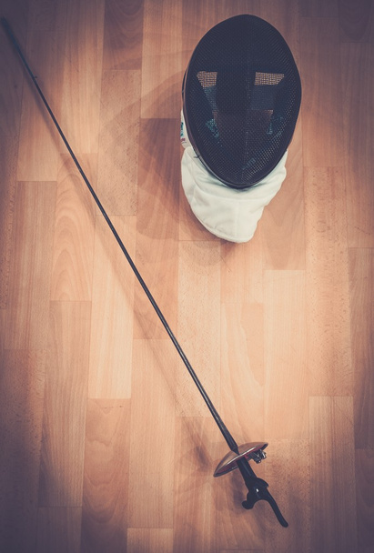 Maszk és a padló epee vívás  - Fotó, kép