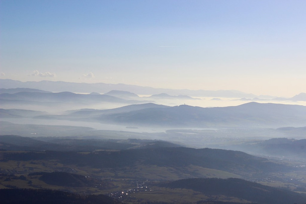 Widok z Babiej Góry, Beskidy, Polska - Zdjęcie, obraz