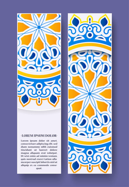 mandala coloré design de carte décorative - Vecteur, image