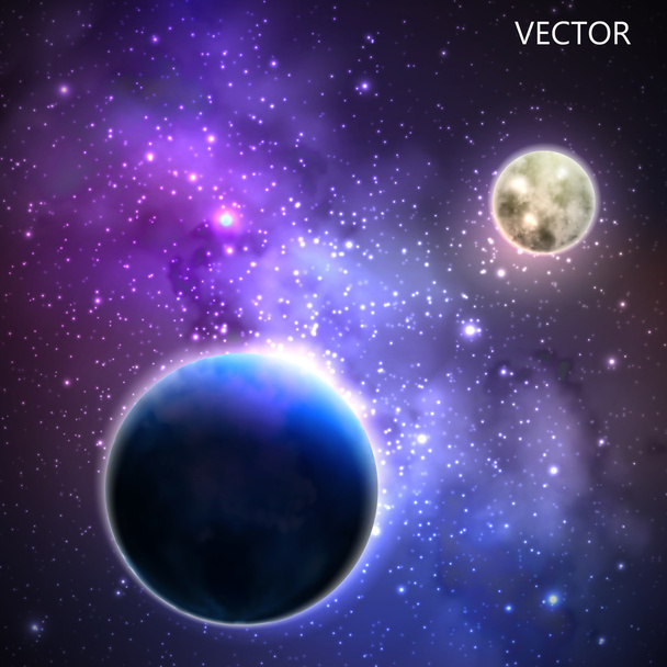 Achtergrond met nachtelijke hemel en sterren - Vector, afbeelding