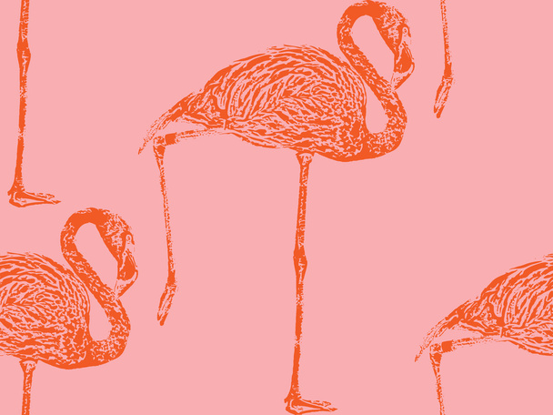 Illustration of a pink flamingo - Διάνυσμα, εικόνα