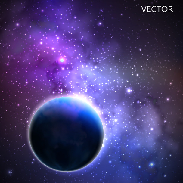 Background with night sky and stars - Vektor, Bild