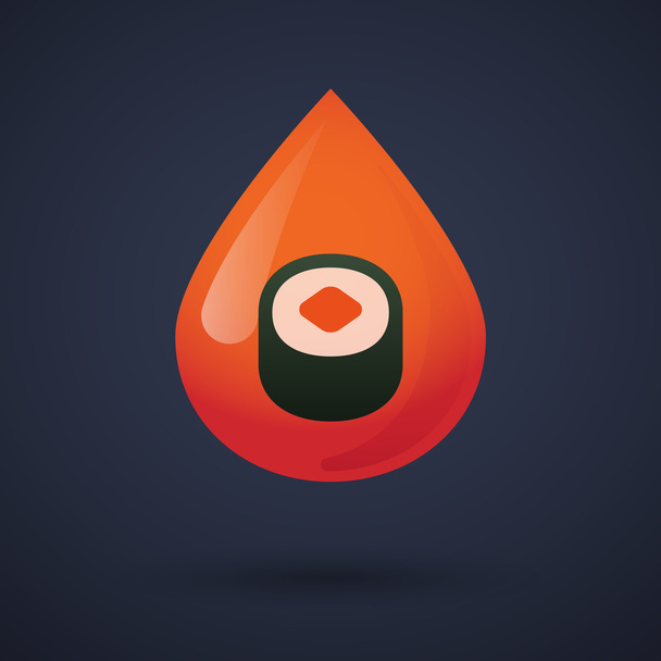Icona di goccia di sangue con un sushi
 - Vettoriali, immagini