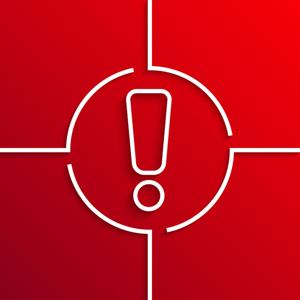 Vector modern white circle icon on red background - Vector, Image