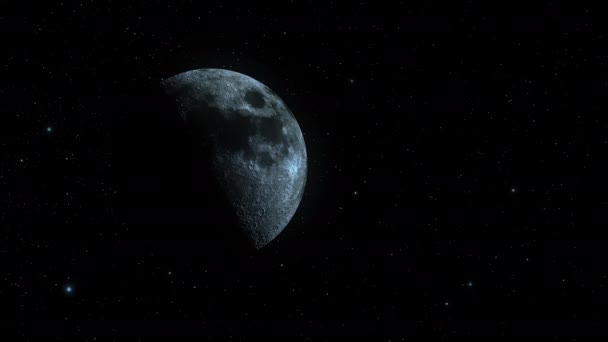 Csillagos égbolt hold és a csillagok mozgása az űrben. - Felvétel, videó