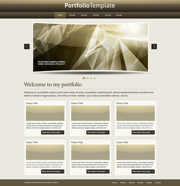 Editable portfolio web site design - Vector, Image