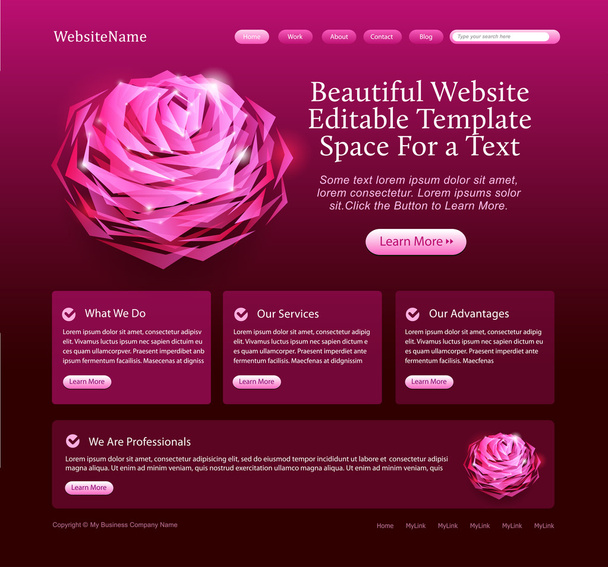 Beauty website template - Vector, imagen