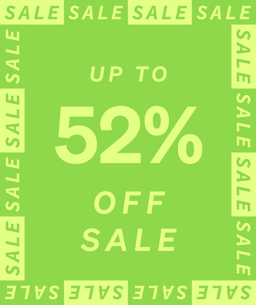 Sale up to 52% off label design. Super Discount offer price sign. Special offer symbol. Discount tag badge shapes the Perfect design for shop and sale banners. - Вектор,изображение