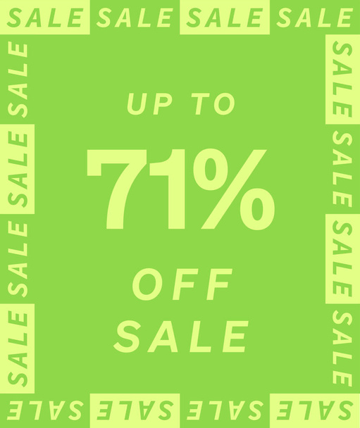 Sale up to 71% off label design. Super Discount offer price sign. Special offer symbol. Discount tag badge shapes the Perfect design for shop and sale banners. - Vektör, Görsel
