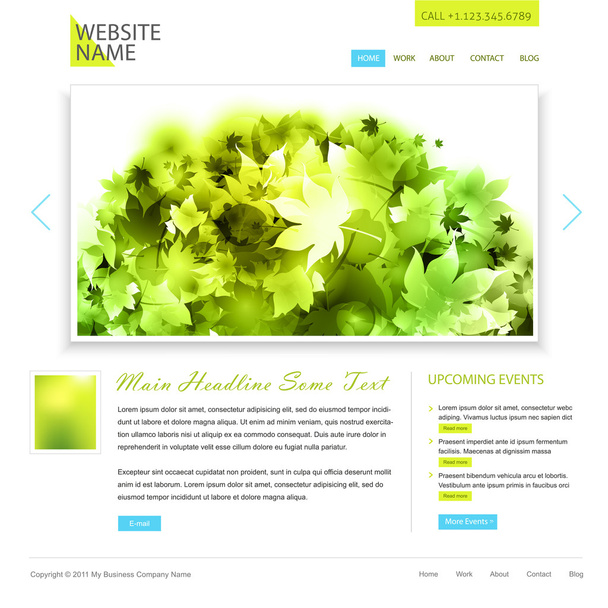 Editable website template - Vetor, Imagem