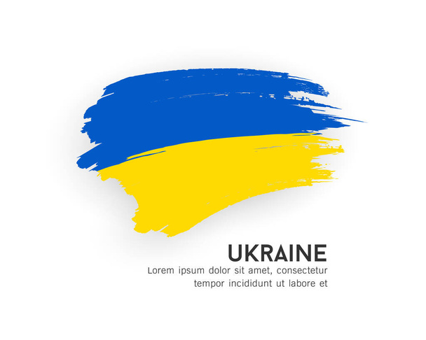 Bandera de Ucrania, diseño de pincelada aislado sobre fondo blanco, ilustración vectorial EPS10 - Vector, Imagen