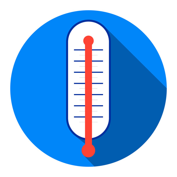 Flat style with long shadows, thermometer vector icon illustration. - Vector, Image