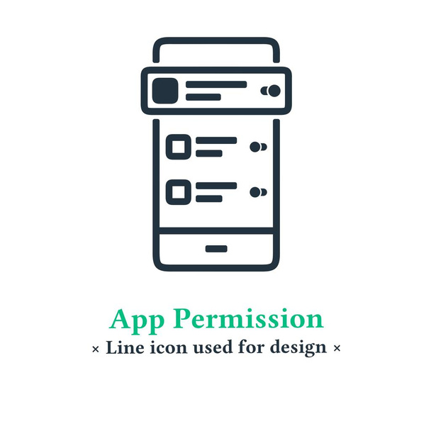 Vector mobile app permission icon isolated on a white background. App permission symbols for web and mobile apps. - Vector, Image