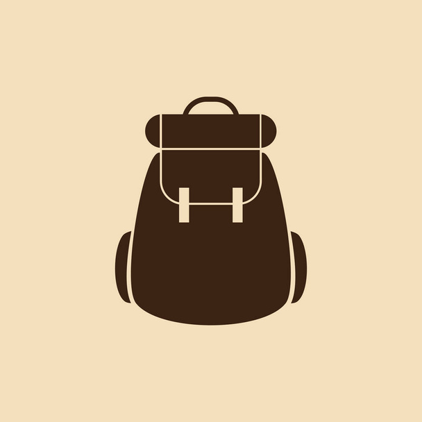 Backpacker εικονίδιο διάνυσμα επίπεδη πρότυπο σχεδιασμού - Διάνυσμα, εικόνα