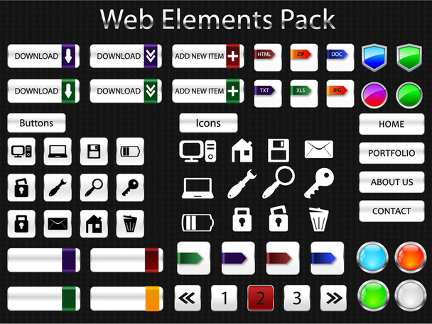 Web elements pack - Vector, imagen