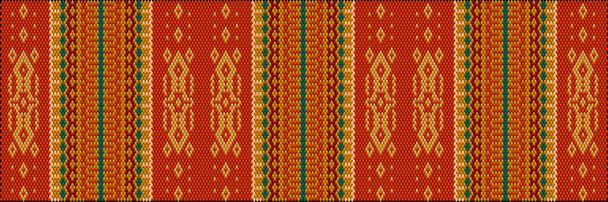  Um ornamento tradicional de povos e países da América Latina em que cores ricas atraem atenção e riqueza. Tapetes de tecido de mulher com ornamento bordado em tecidos de vestidos. Bordados - Vetor, Imagem