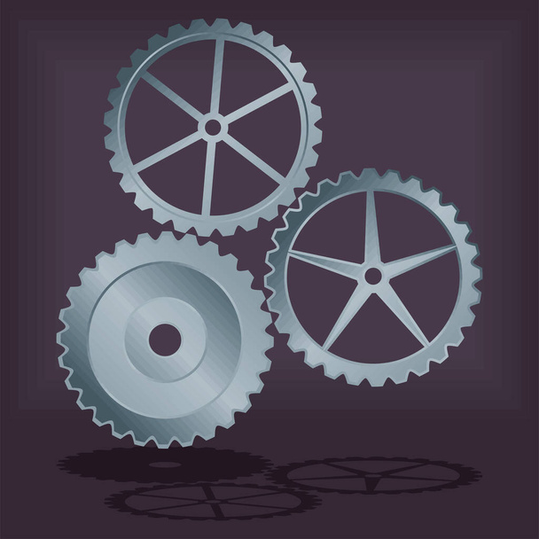 metal gears machinery tools - Vector, Image