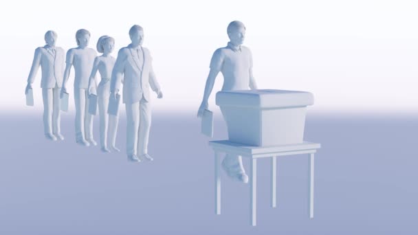 people vote at the election precinct render 3d - Metraje, vídeo