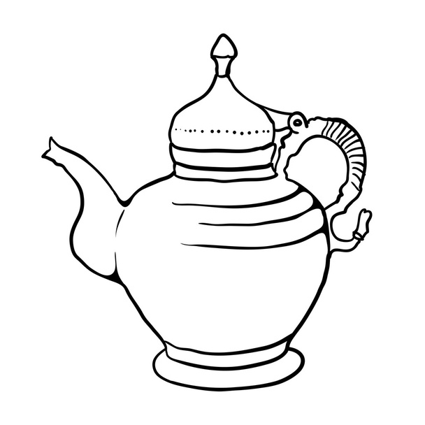 Antique teapot, vector illustration - Vector, Image