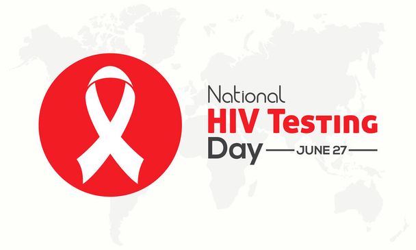 Día de las pruebas del VIH. 27 de junio. Concepto anual de concienciación sanitaria para banner, póster, tarjeta y diseño de fondo. - Vector, imagen