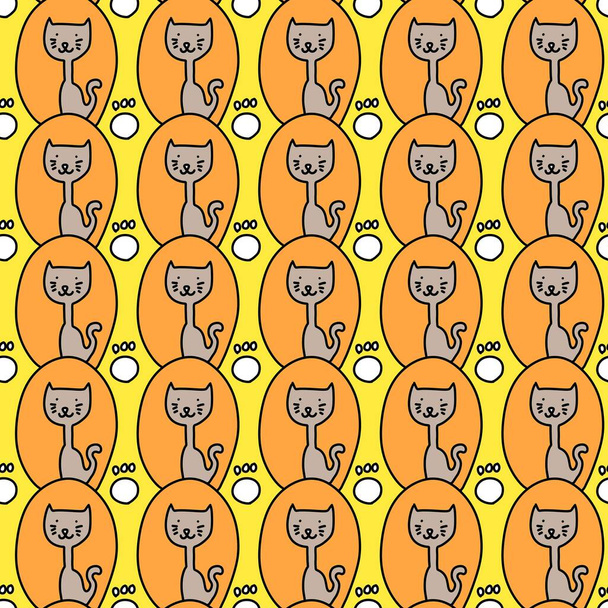 seamless pattern of cute cat cartoon - Foto, Imagem