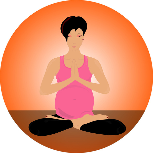 Yoga set. Meditation, asana, lotus - Vector, Image