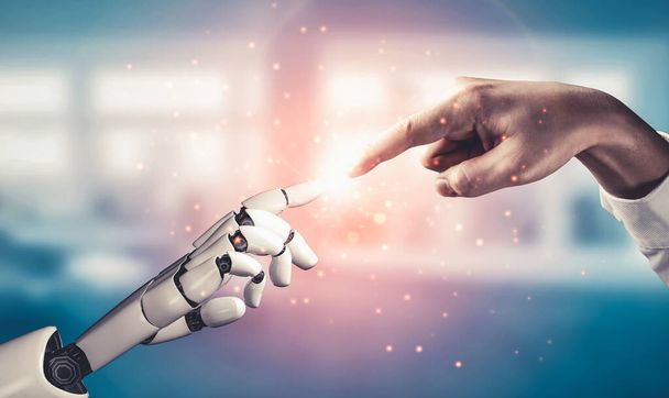 Futura inteligencia artificial y aprendizaje automático para robot androide AI o cyborg - Foto, imagen