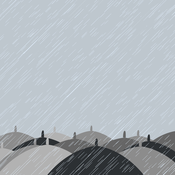 Fond d'automne avec pluie et parasols
 - Vecteur, image