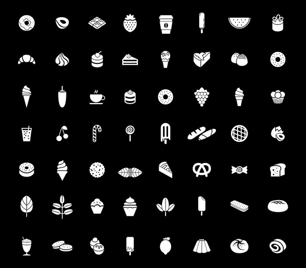 Conjunto de iconos de alimentos y dulzura
 - Vector, imagen