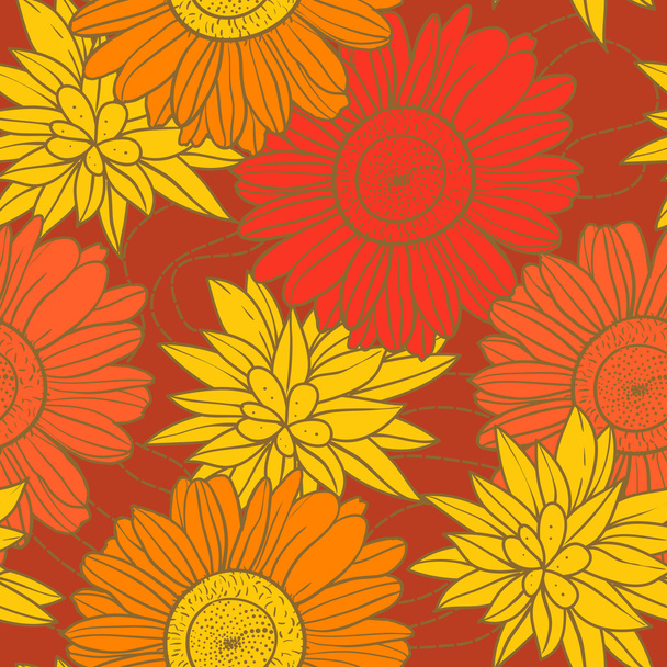 Pattern with flowers - Vektor, kép