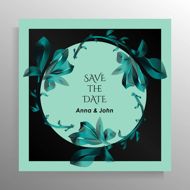 Design wedding invitation template. Vector illustration. - Vector, Imagen