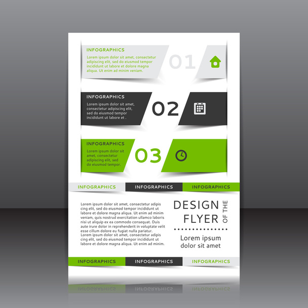 Vector design of the flyer with infographics - Vektori, kuva